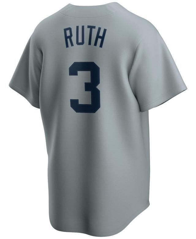 Mens Nike Babe Ruth Gray New York Yankees Road Cooperstown Collection Player Jersey Product Image