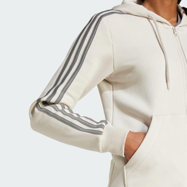 Essentials 3-Stripes Full-Zip Fleece Hoodie Product Image