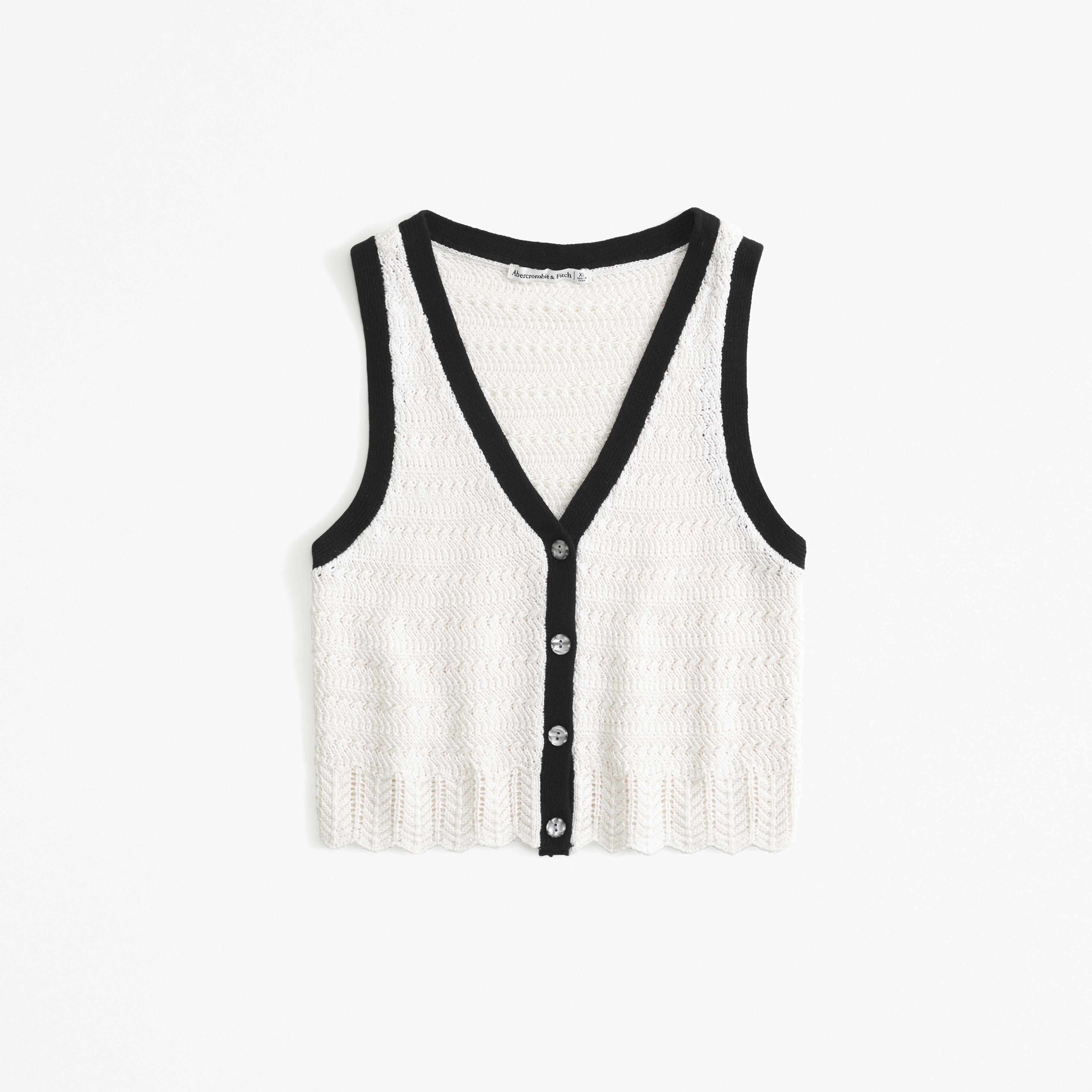 Crochet-Style Sweater Vest Product Image