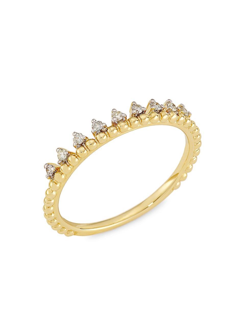 Womens 14K Yellow Gold & 0.10 TCW Diamonds Ring Product Image