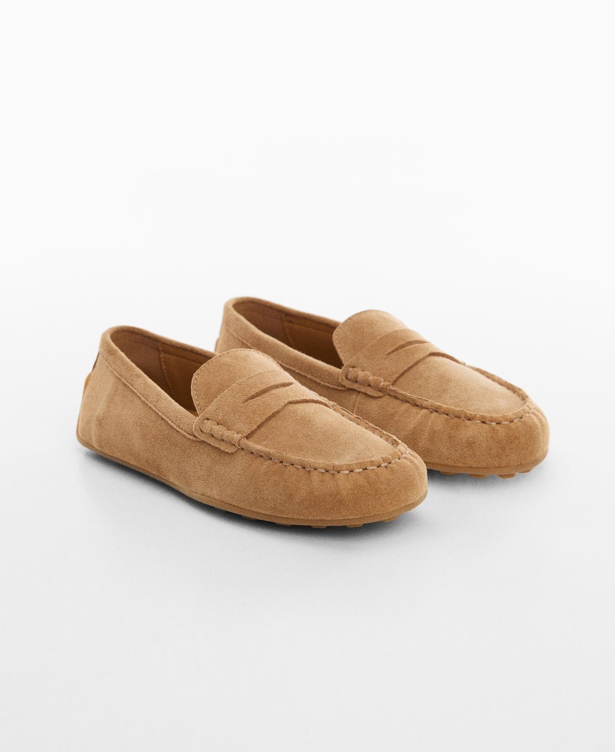 Mango Womens Suede Leather Moccasins Product Image