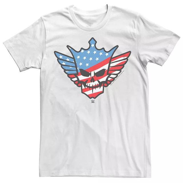 Mens WWE Cody Rhodes USA Flag Print Skull Badge Graphic Tee Product Image