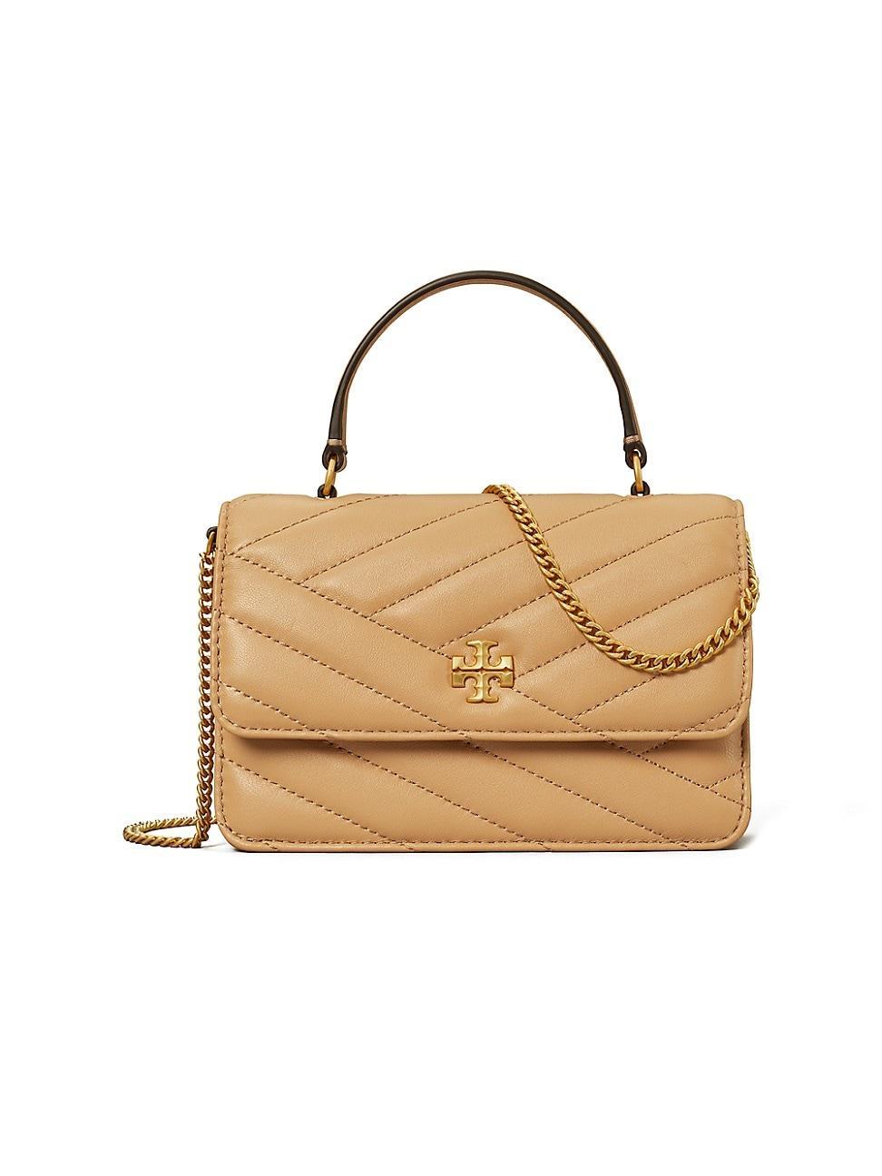 Tory Burch Mini Kira Chevron Quilted Leather Top Handle Wallet on a Chain Product Image