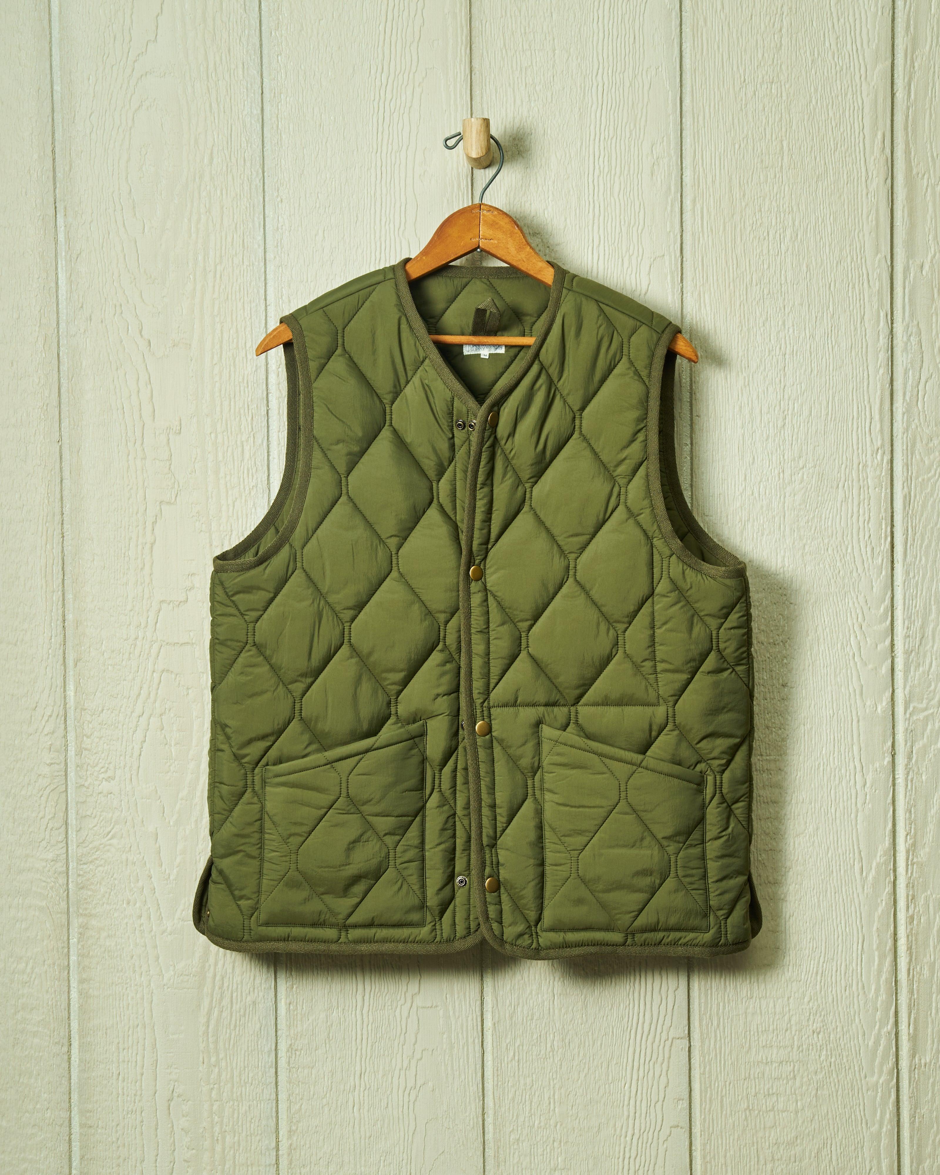 Quilted Vest in Olive Product Image