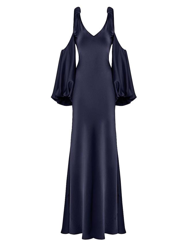 Womens Binnie Satin Balloon-Sleeve Gown Product Image