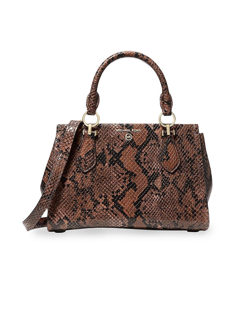 Womens Snake-Print Leather Crossbody Bag product image