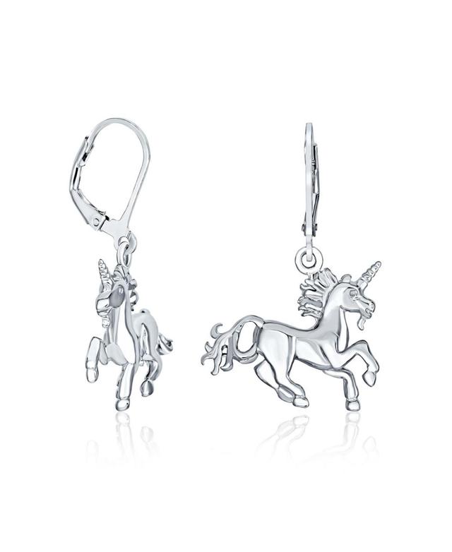 Bling Jewelry Unique Pegasus Horse Mythical Magical Unicorn Dangle Earrings For Women Lever Back .925 Sterling Silver Product Image