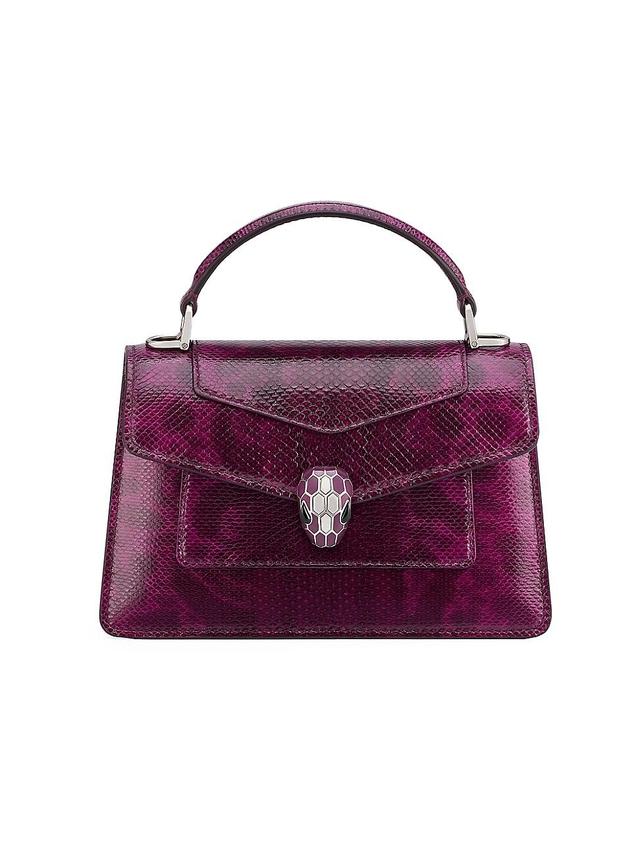 Womens Serpenti Leather Top-Handle Bag Product Image