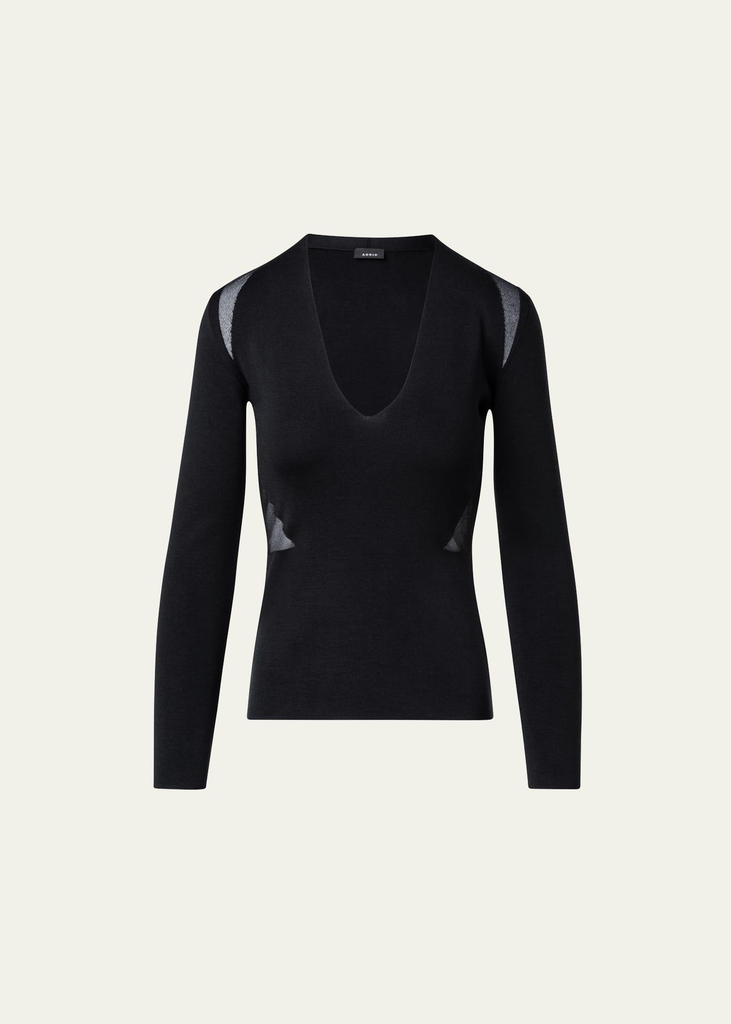 Womens Mesh Inset Silk Top product image