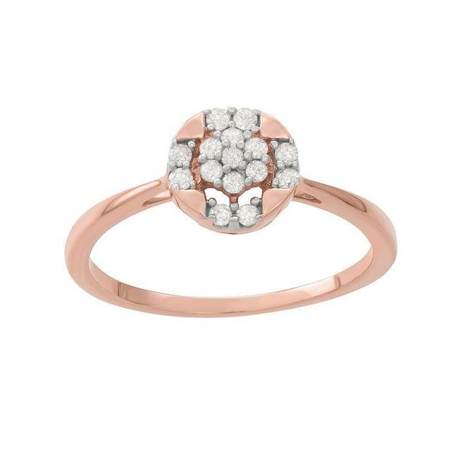 HDI Rose Gold 1/5 Carat T.W. Diamond Promise Ring, Womens Pink Product Image