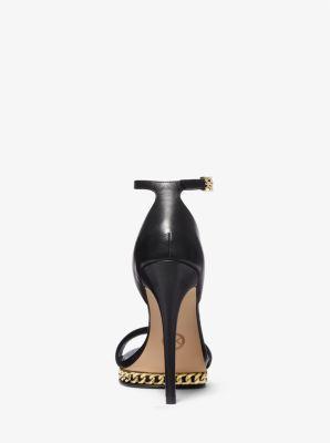 Jordyn Embellished Metallic Snake Embossed Leather Platform Sandal Product Image