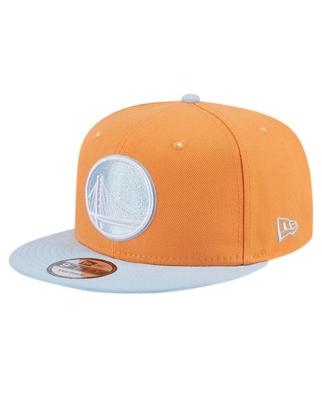 New Era Mens Orange/Light Blue Golden State Warriors 2-Tone Color Pack 9Fifty Snapback Hat Product Image