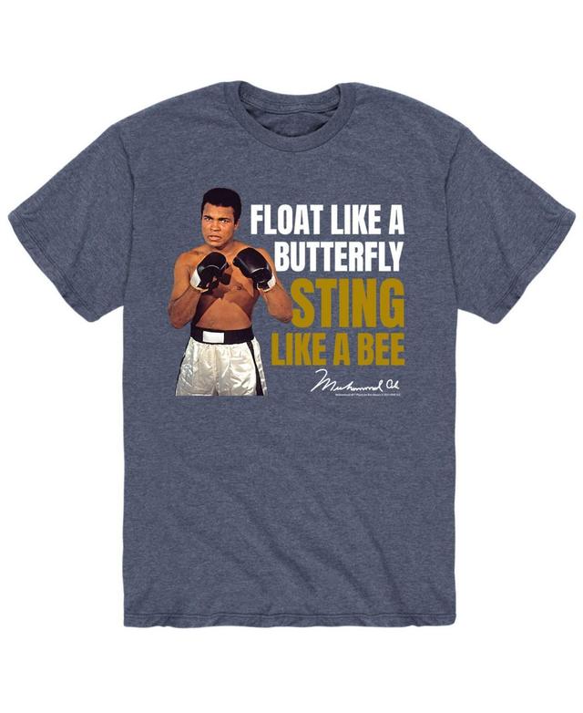 Mens Ali Float Like A Butterfly Tee Grey Blue Product Image