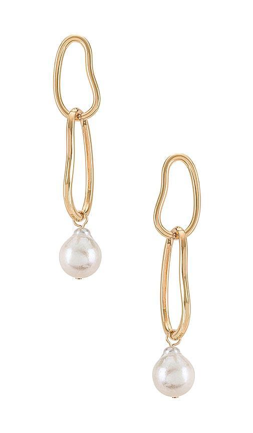 Ettika Cultured Freshwater Pearl Link Drop Earrings Product Image