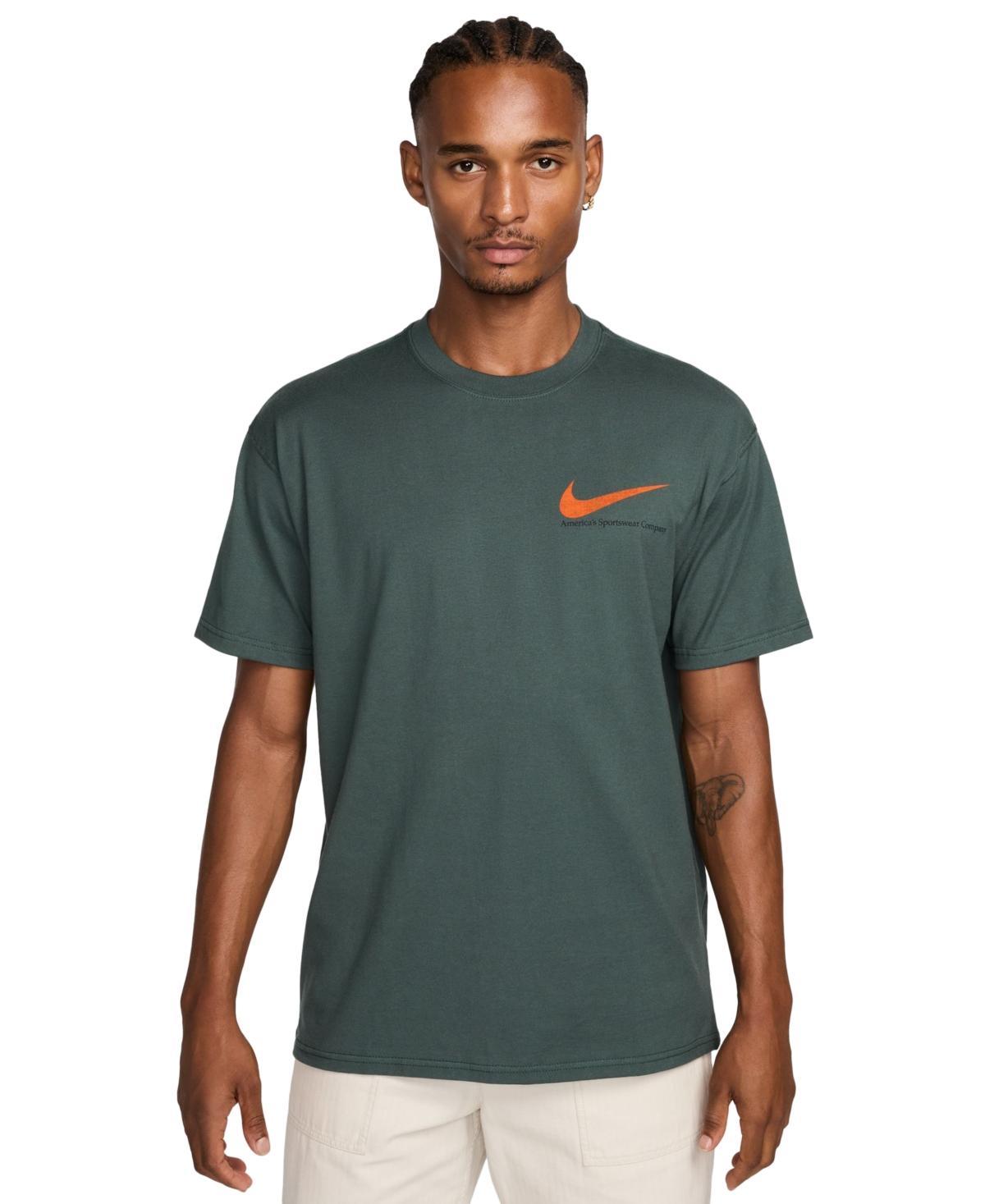 NIKE Men's  Sportswear Max90 T-shirt In Vintage Green/orange/vintage Green Product Image