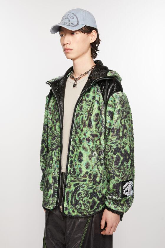 Printed fleece hooded jacket Product Image