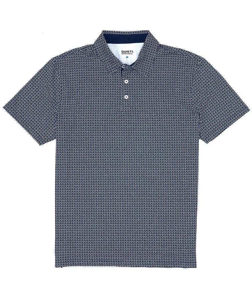 Quieti Geo Print Stretch Short-Sleeve Polo Shirt Product Image