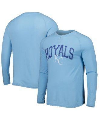 Mens Concepts Sport Blue Kansas City Royals Inertia Raglan Long Sleeve Henley T-Shirt Product Image