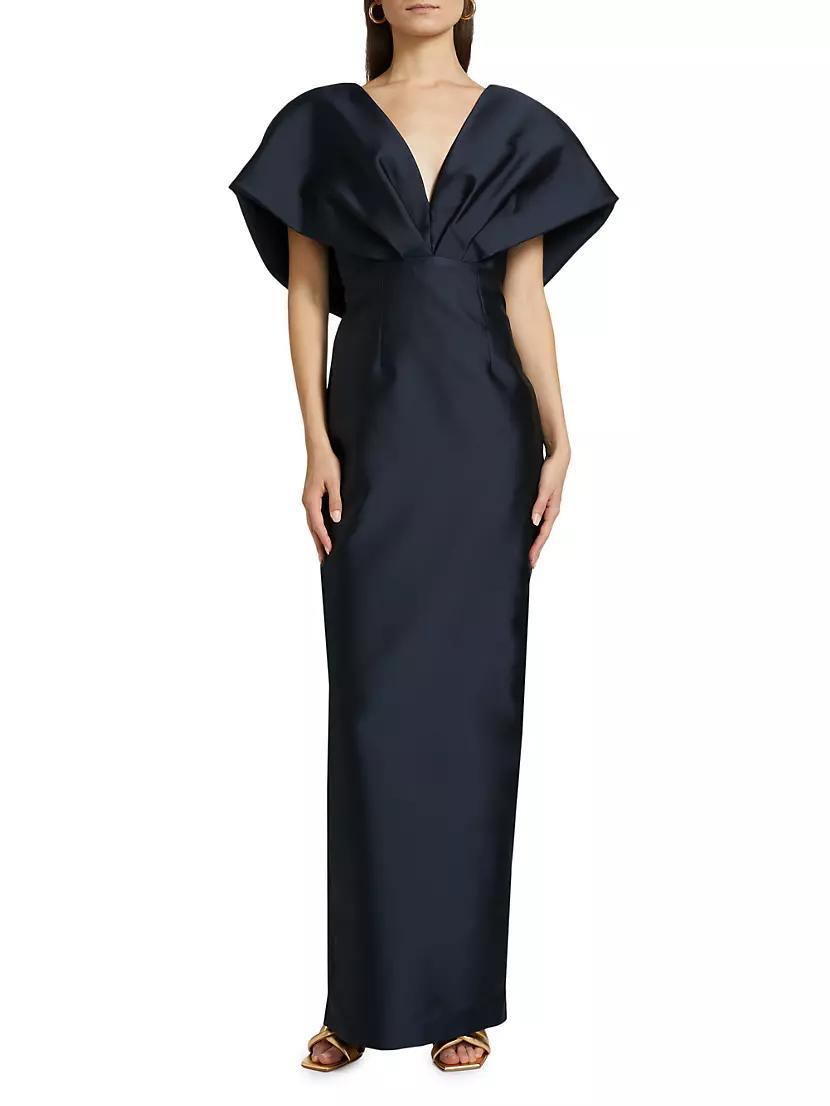 Sculptural Satin Column Gown Product Image