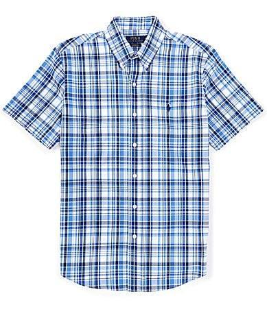 Polo Ralph Lauren Classic Fit Plaid Performance Stretch Short Sleeve Twill Woven Shirt Product Image