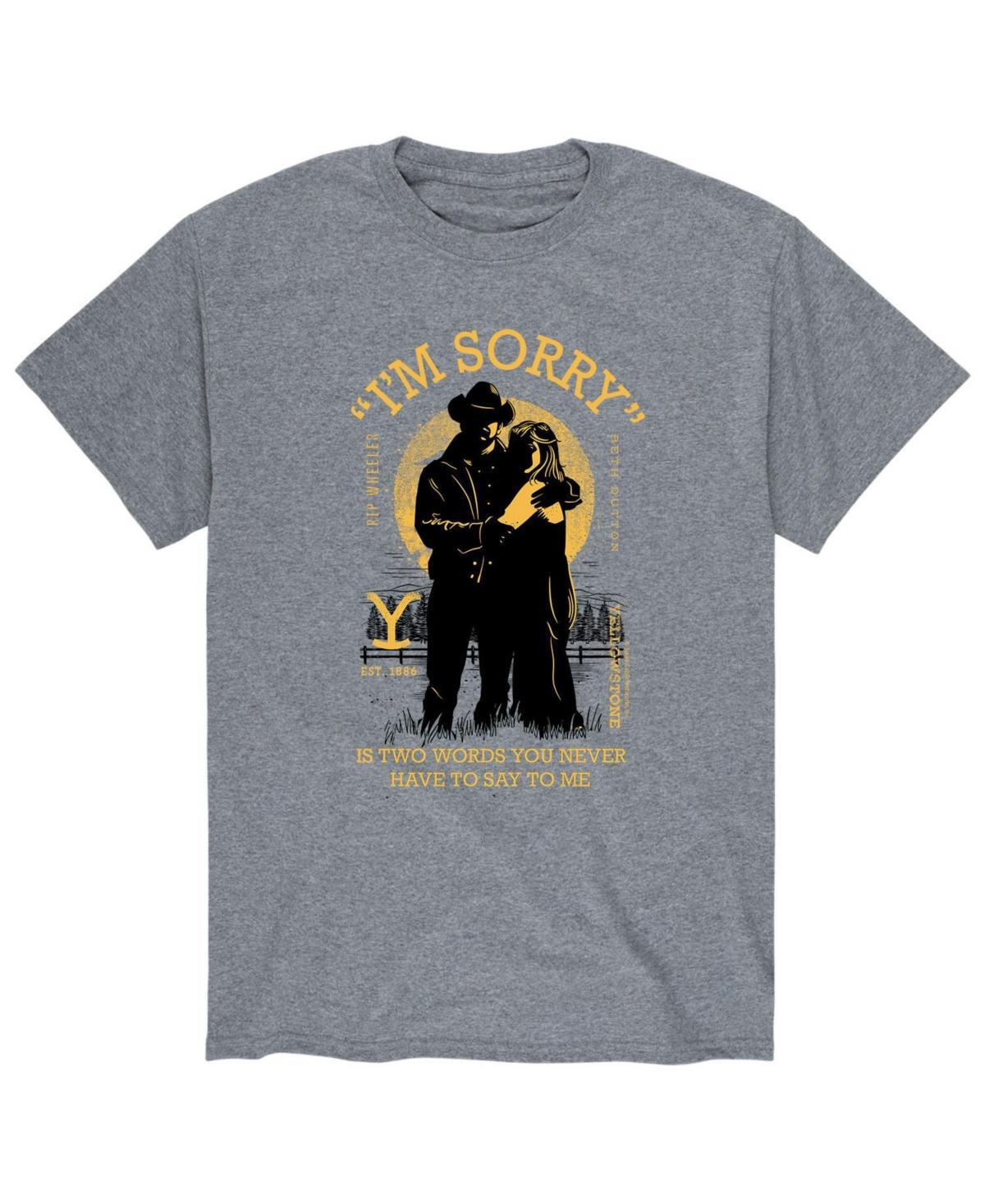 Mens Yellowstone Im Sorry Tee Grey Military Green Product Image