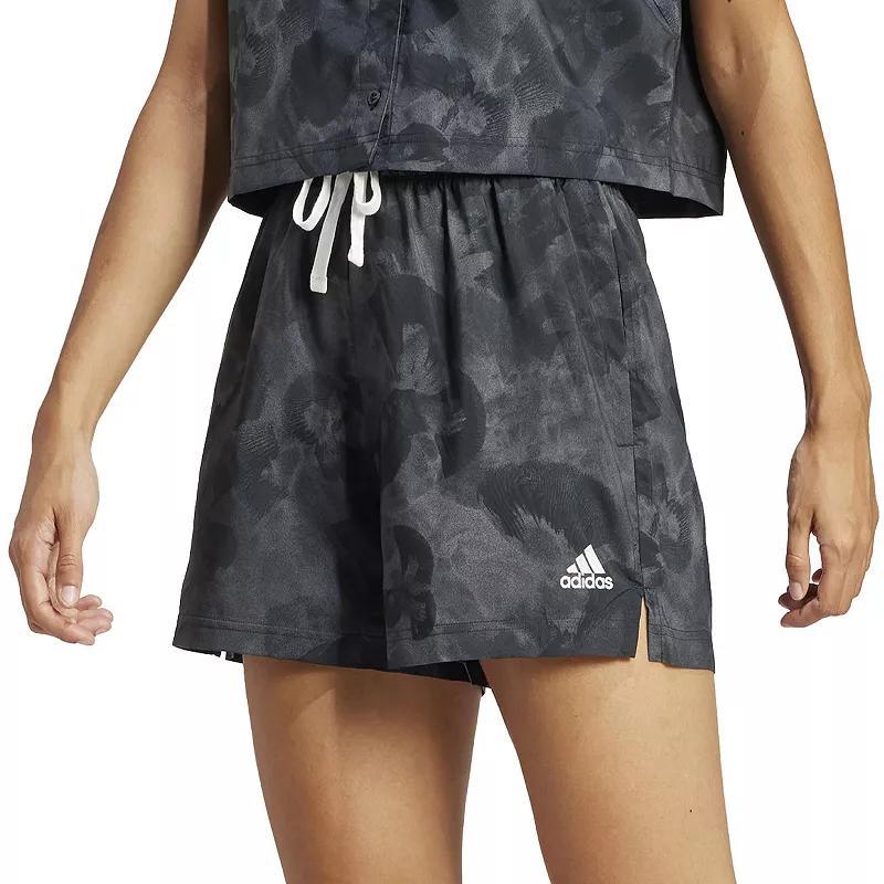 Womens adidas Floral Graphic Woven Shorts Product Image