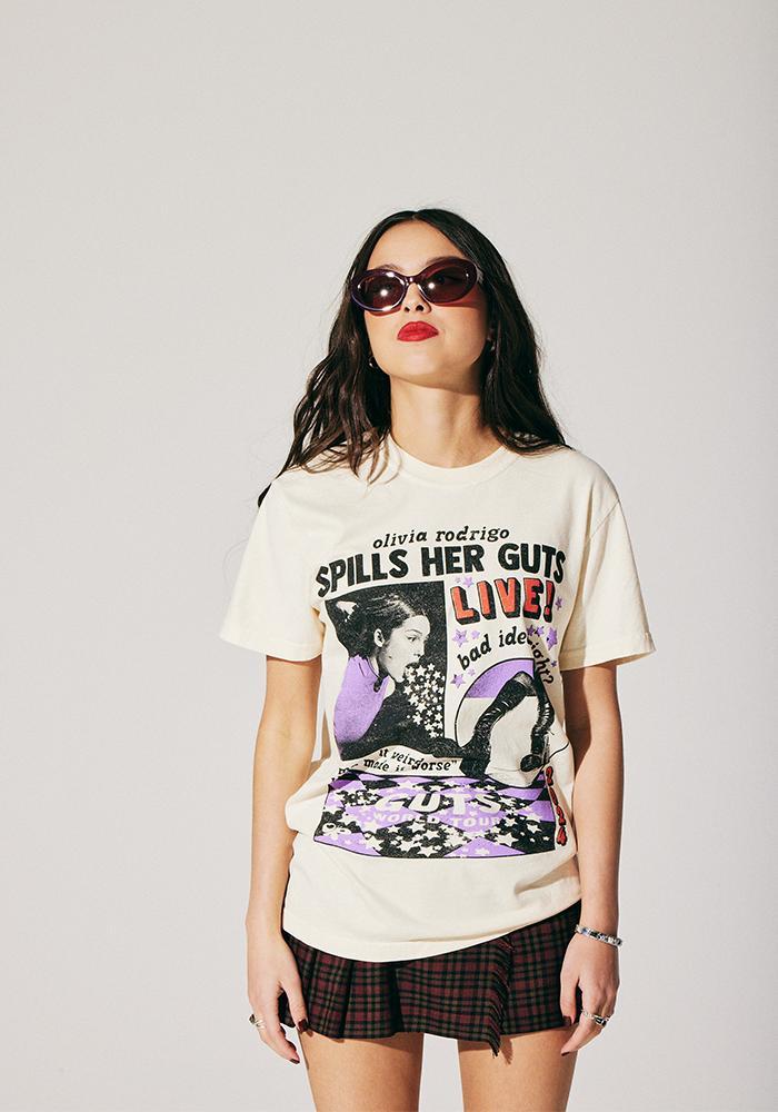 OR spills her GUTS live t-shirt in ivory Product Image