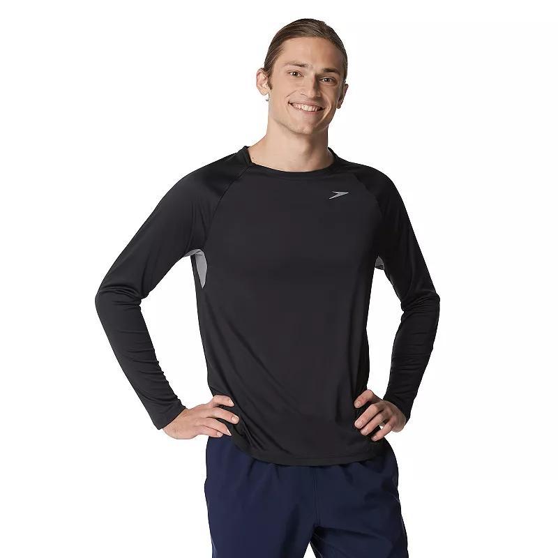 Mens Speedo Quick-Dry UPF 50+ Swim Tee Grey Product Image