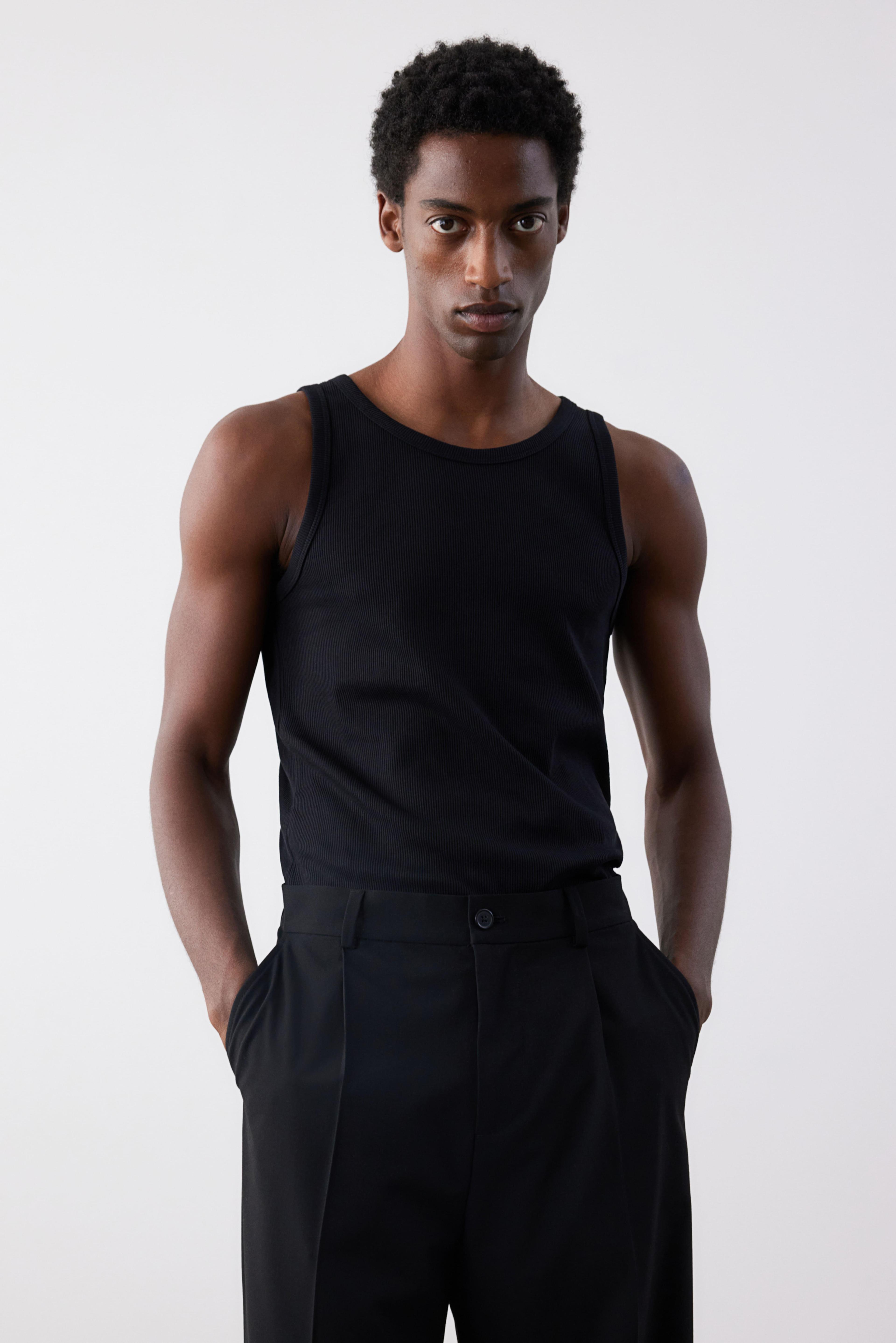 Slim Fit Ribbed Tank Top Product Image