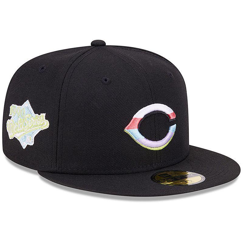 Mens New Era Black Cincinnati Reds Multi-Color Pack 59FIFTY Fitted Hat Product Image