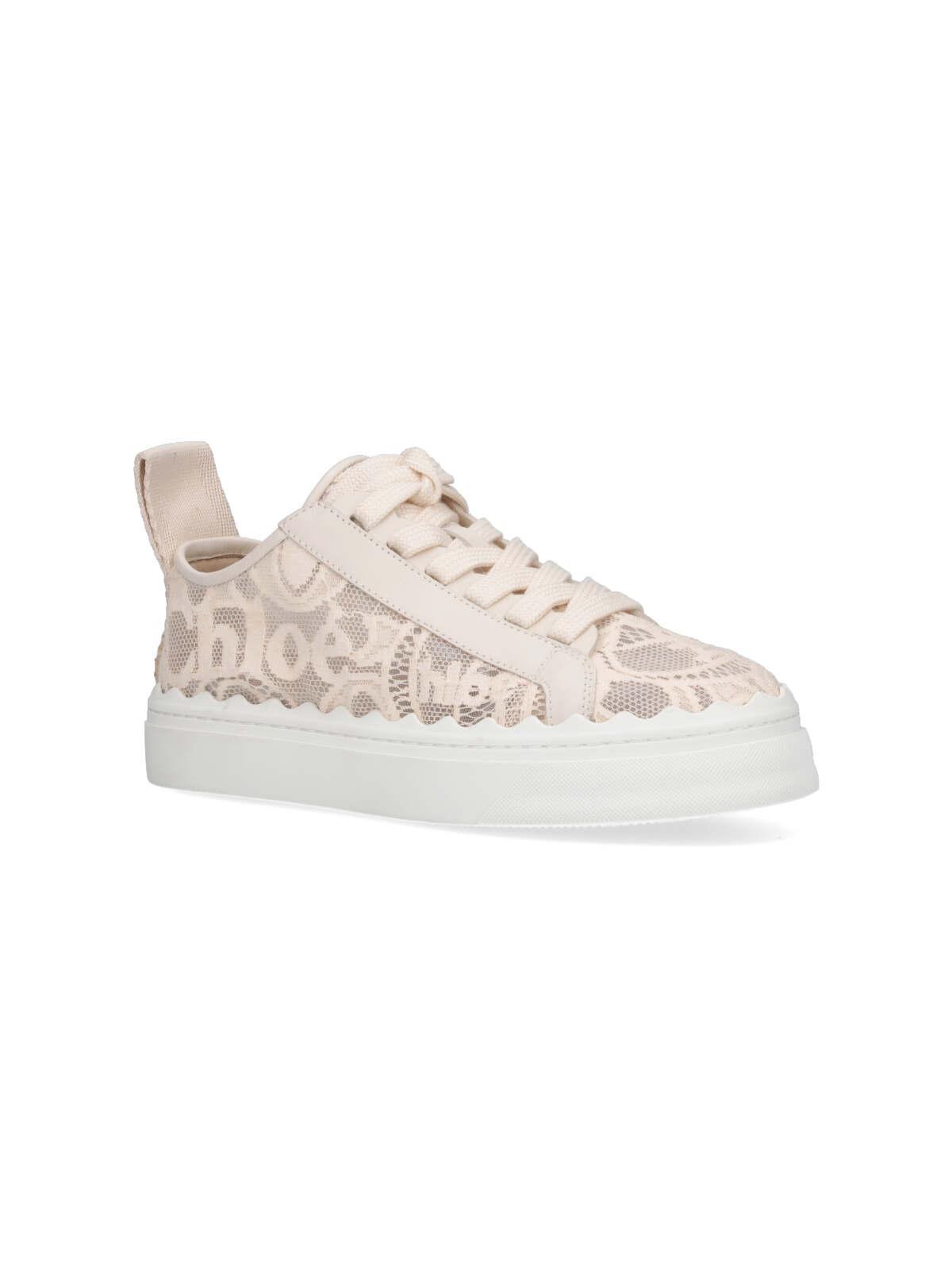 Beige Lace Lauren Sneakers In Neutral Product Image