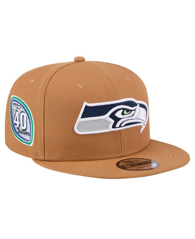 New Era Mens Tan Seattle Seahawks Color Pack 9FIFTY Snapback Hat with Side Patch Product Image