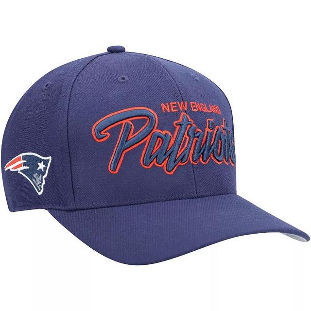 Mens Navy New England Patriots Street Script Mvp Snapback Hat Product Image