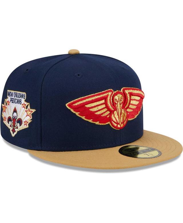 Mens New Era Navy New Orleans Pelicans Gameday Gold Pop Stars 59FIFTY Fitted Hat - Navy Product Image