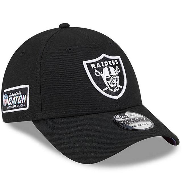 Mens New Era Black Las Vegas Raiders 2023 NFL Crucial Catch 9FORTY Adjustable Hat Product Image