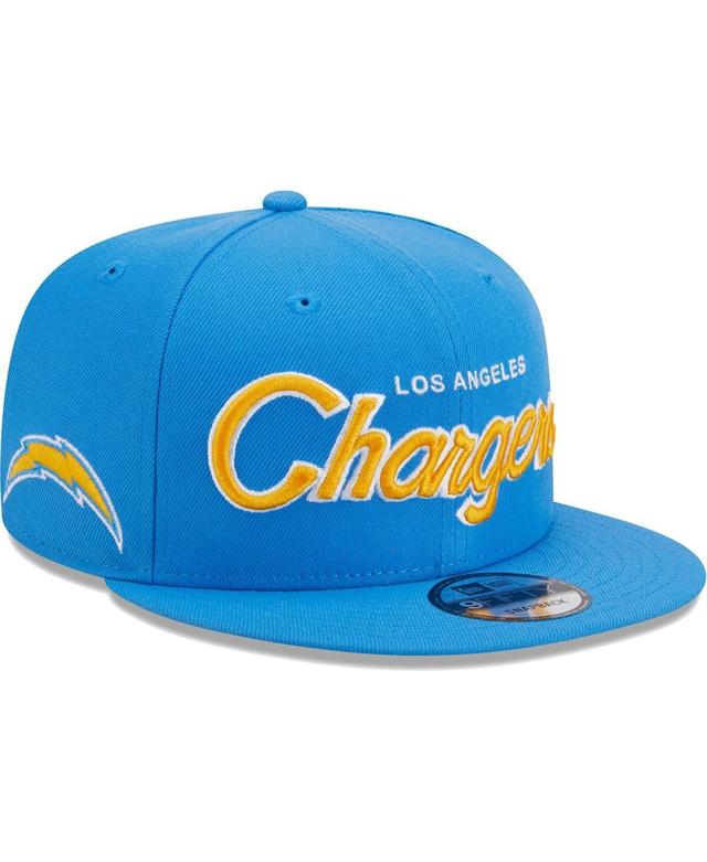 Mens New Era Powder Blue Los Angeles Chargers Main Script 9FIFTY Snapback Hat Product Image