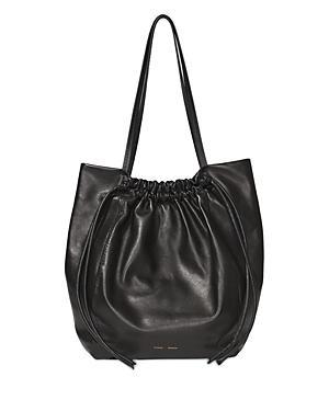 Womens Drawstring Leather Tote Product Image