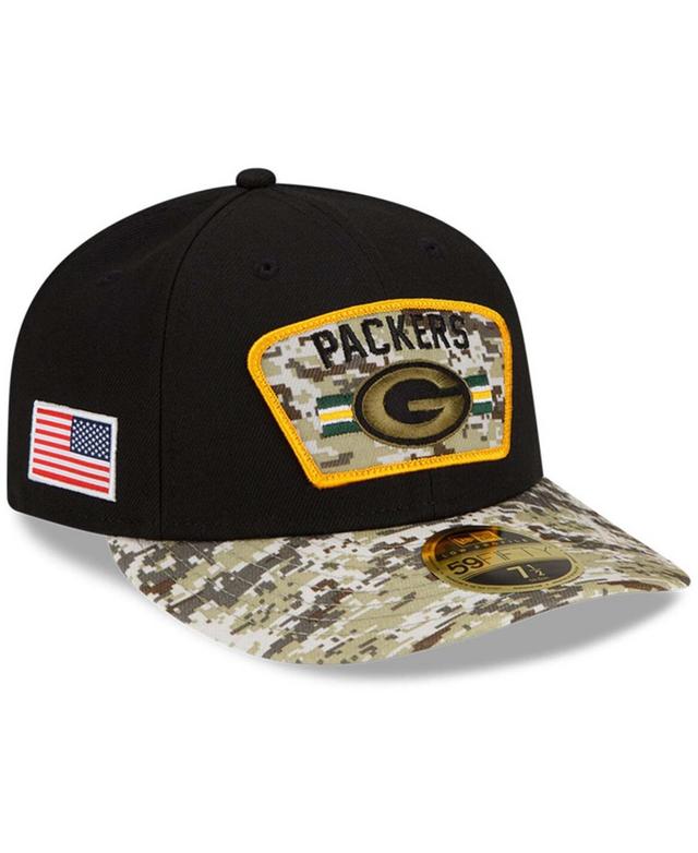 Mens Black-Camouflage Green Bay Packers 2021 Salute To Service Low Profile 59FIFTY Fitted Hat Product Image