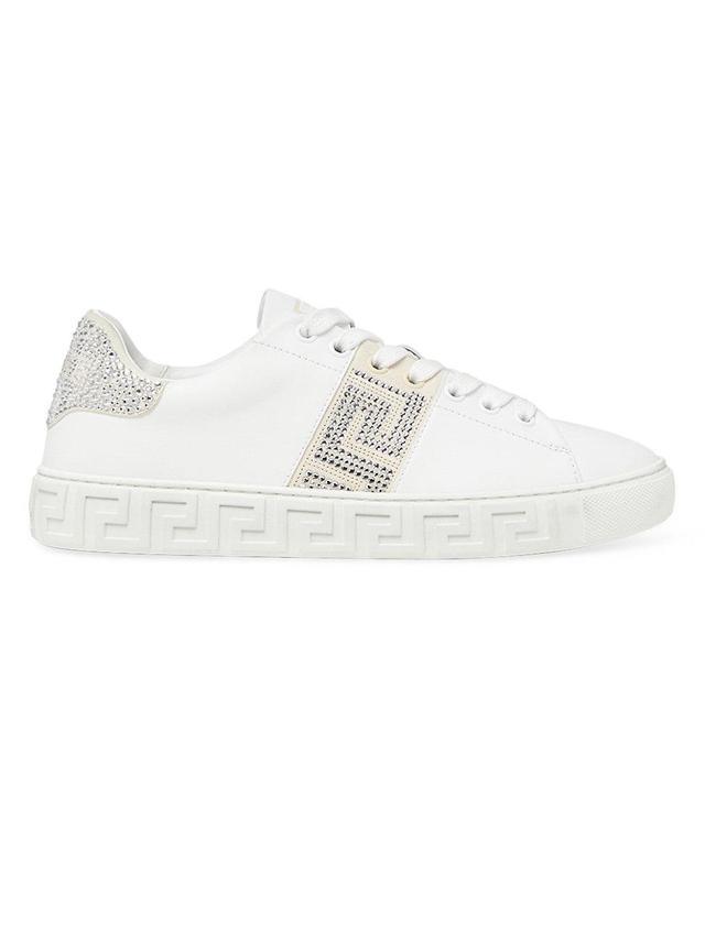 Womens Crystal-Embellished La Greca Low-Top Sneakers Product Image