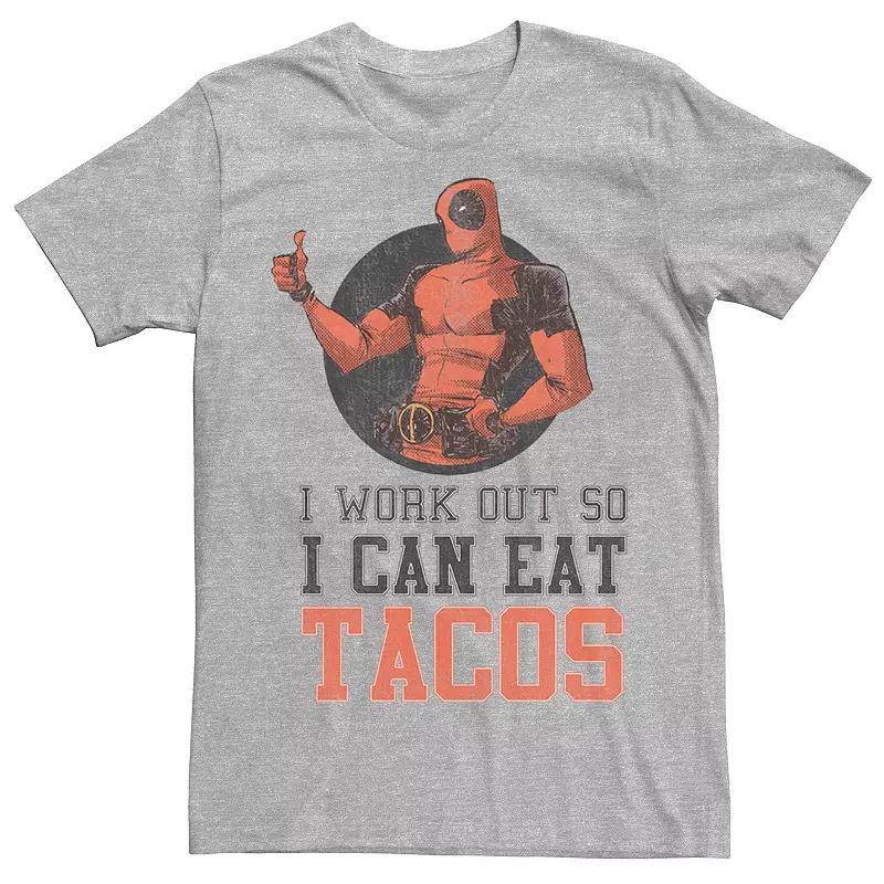 Mens Deadpool Taco Tee Athletic Grey Product Image