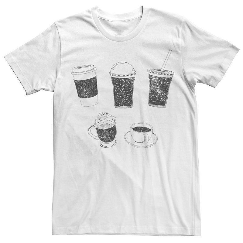 Mens Coffee Cups And Mugs Tee White Product Image