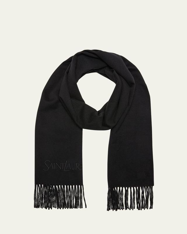 Saint Laurent Cashmere Fringe Scarf Product Image