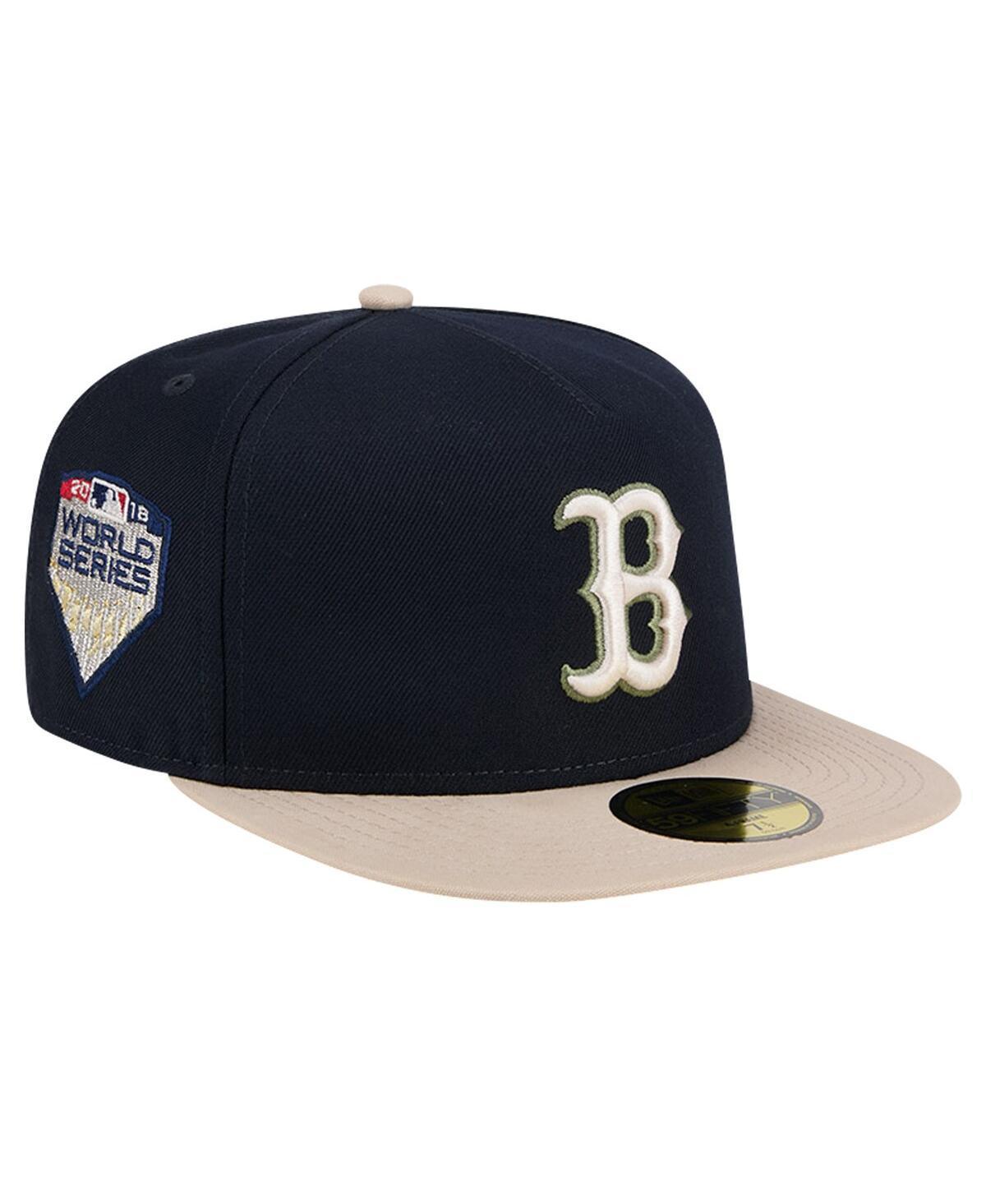 Mens New Era Navy Boston Red Sox Canvas A-Frame 59FIFTY Fitted Hat Product Image