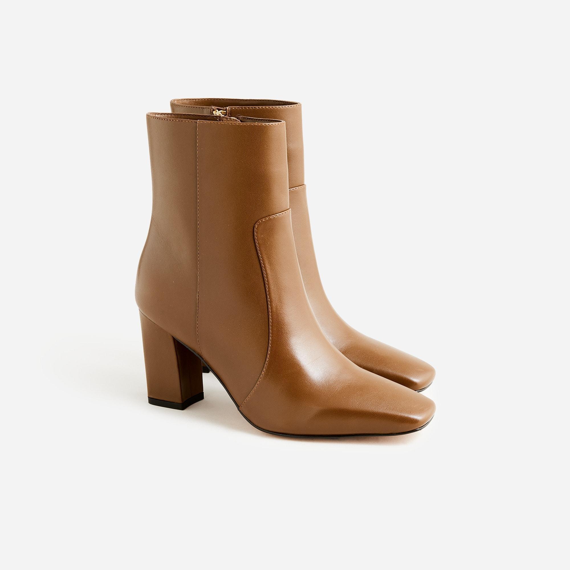 Almond-toe ankle boots in leather Product Image