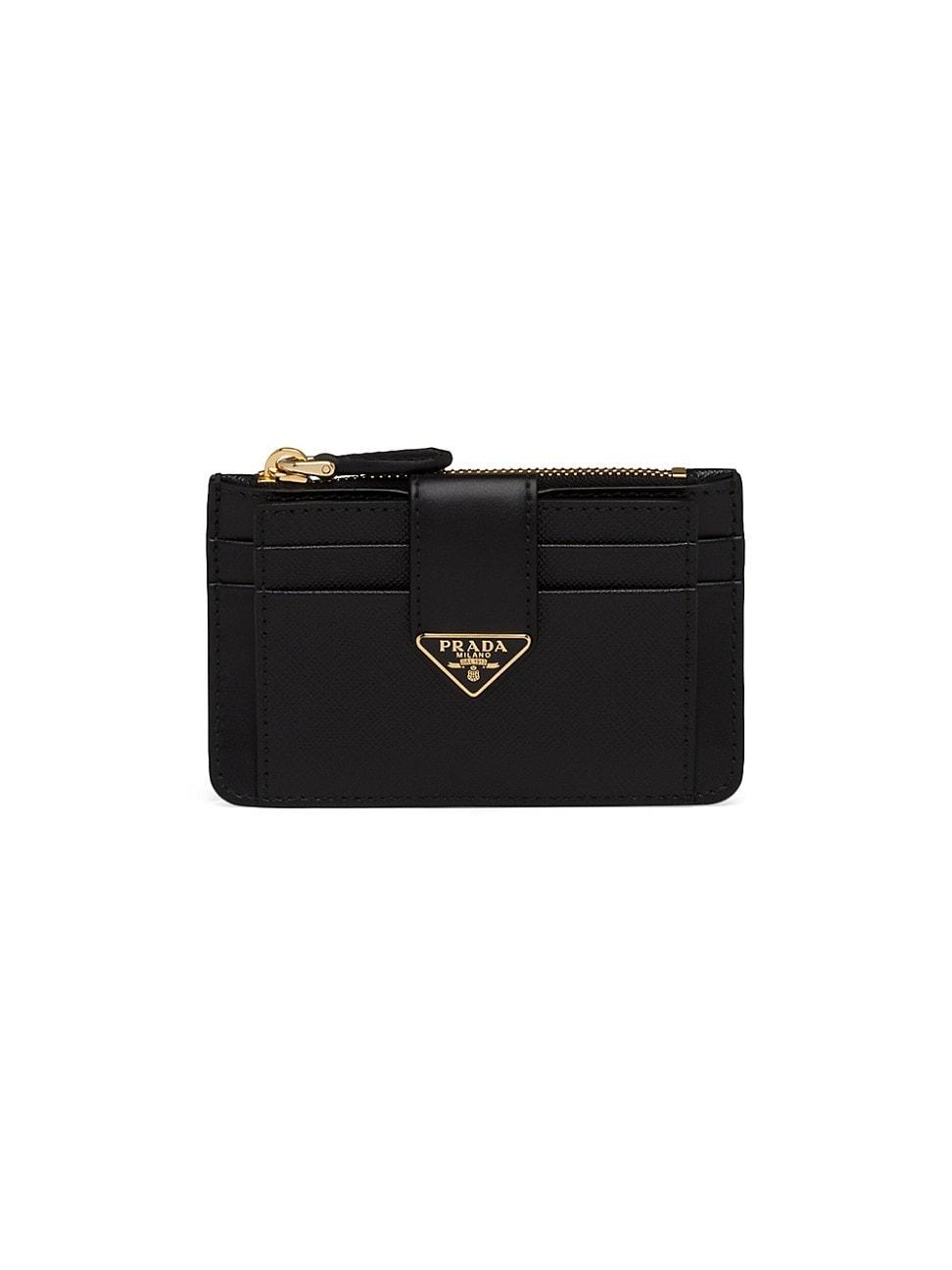 Womens Saffiano and Smooth Leather Card Holder Product Image