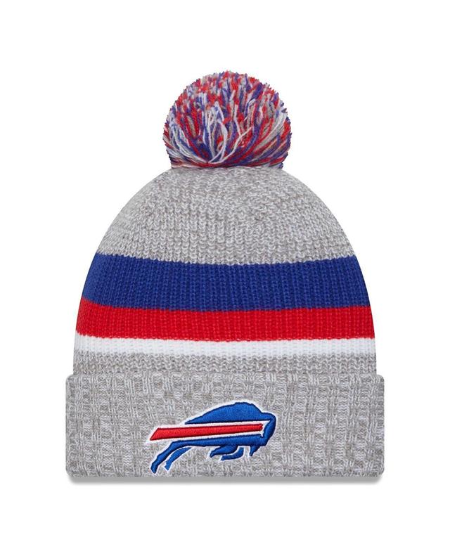 Mens New Era Heather Gray Buffalo Bills Cuffed Knit Hat with Pom Product Image