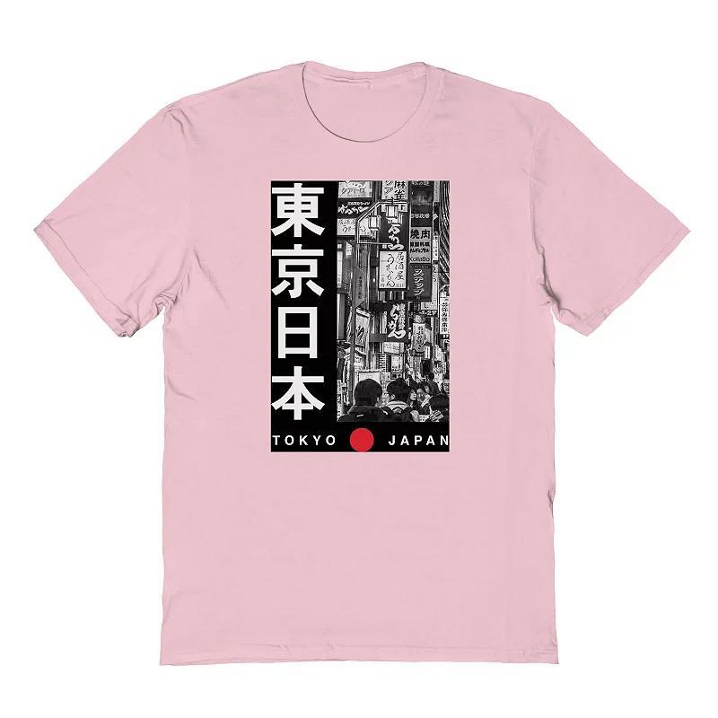 Mens Black And White Tokyo Japan Street Scene Graphic Tee Product Image