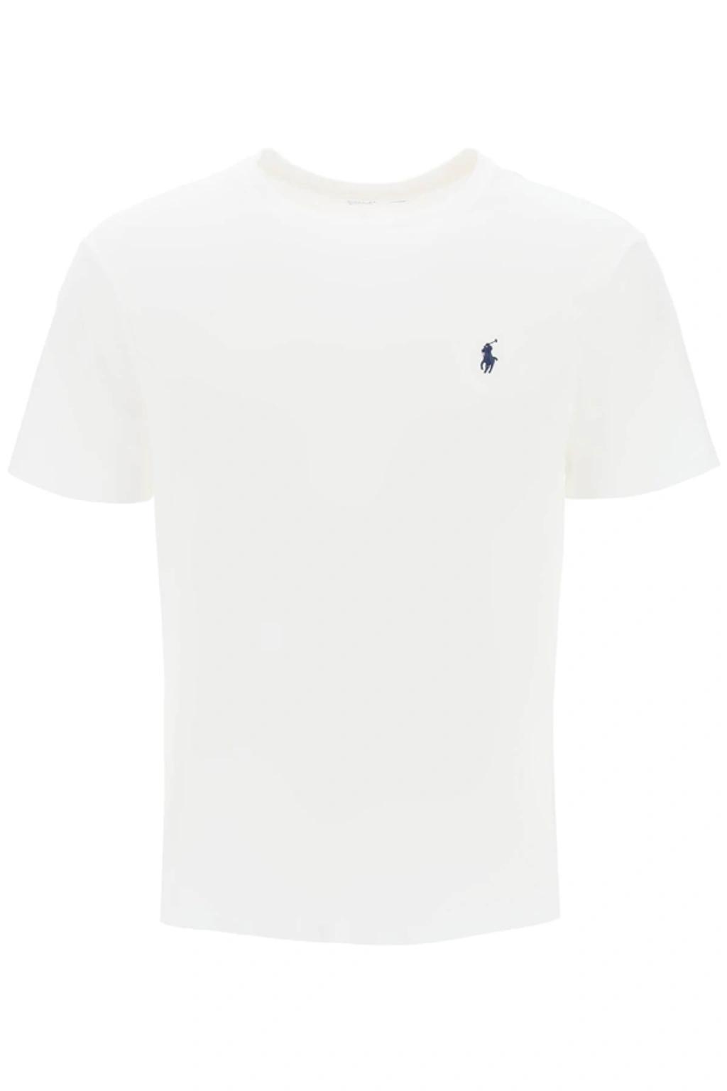 POLO RALPH LAUREN Custom Fit T-shirt With Logo Embroidery In White Product Image