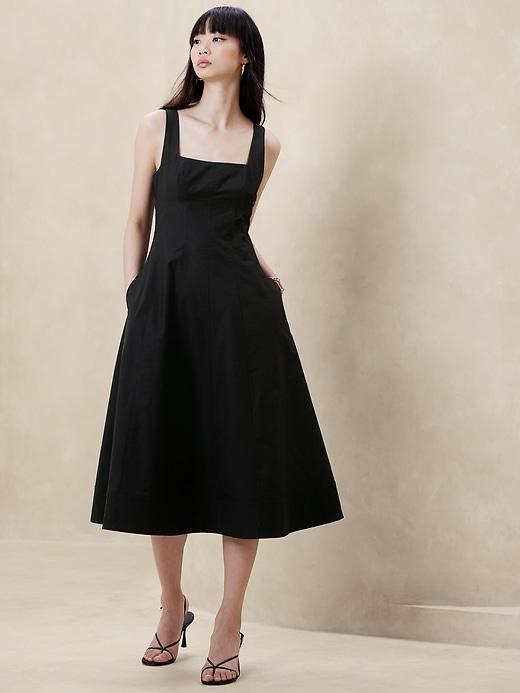 Natalia Square-Neck Midi Dress Product Image