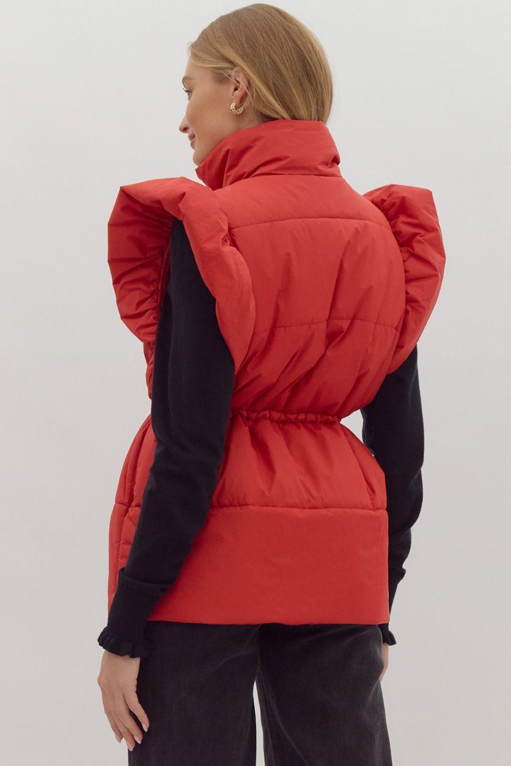 Ruby Red Puffer Vest Product Image